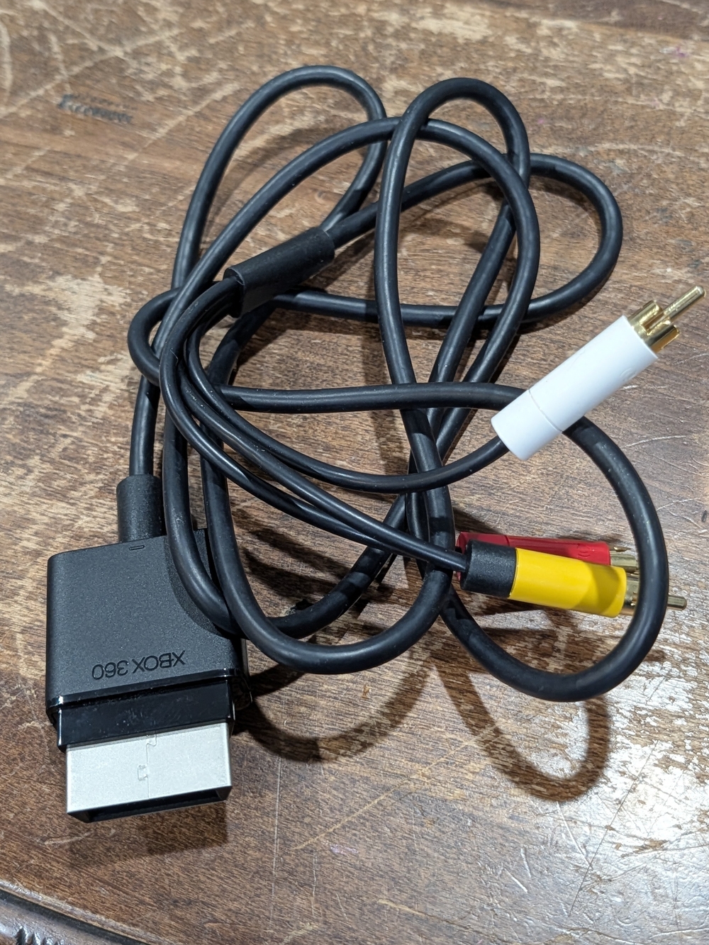 Xbox 360 Composite AV Cable - Black with Red, Yellow, White Connectors